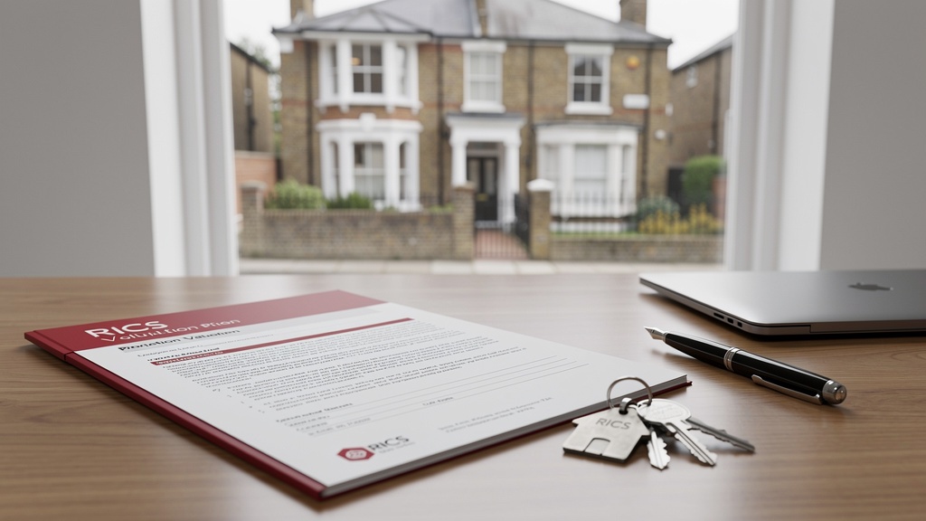 RICS Red Book property valuation report on a desk with property documents